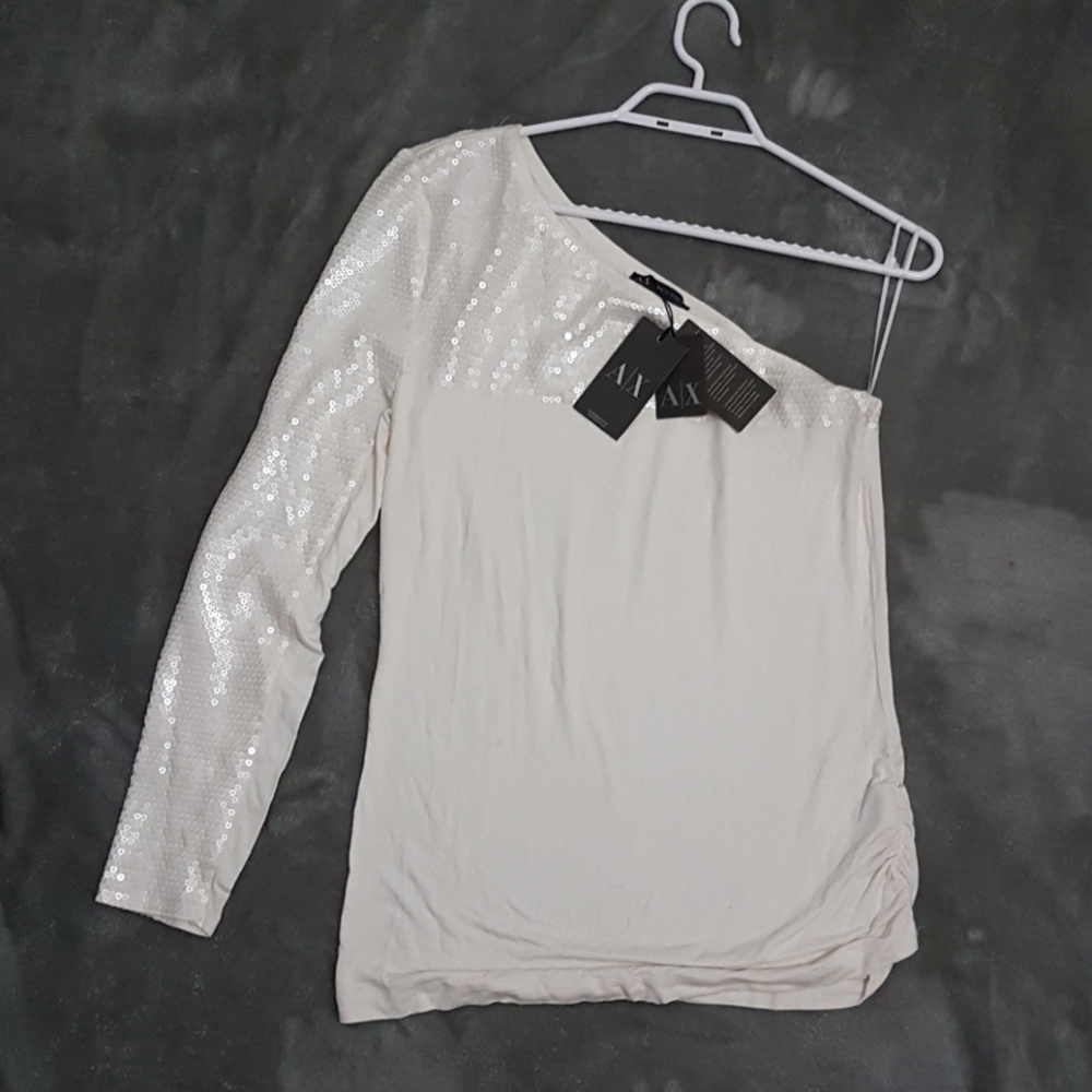 Armani Exchange one shoulder dress top